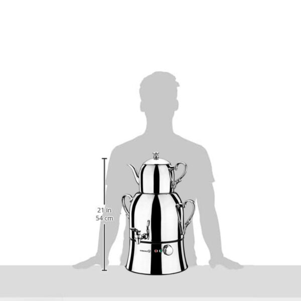 Produktbild von Teebereiter Elektrisch FENNNDS Turkisch Tee Kanne 2 In 1 Teemaschine, 1500 Watt, Teekocher Mit Kalkfilter Teebereiter Aus Glas & Edelstahl, Türkisch Traditional Tee, Wasserkocher Für Büros, Hotels, Wohnungen Tea Maker