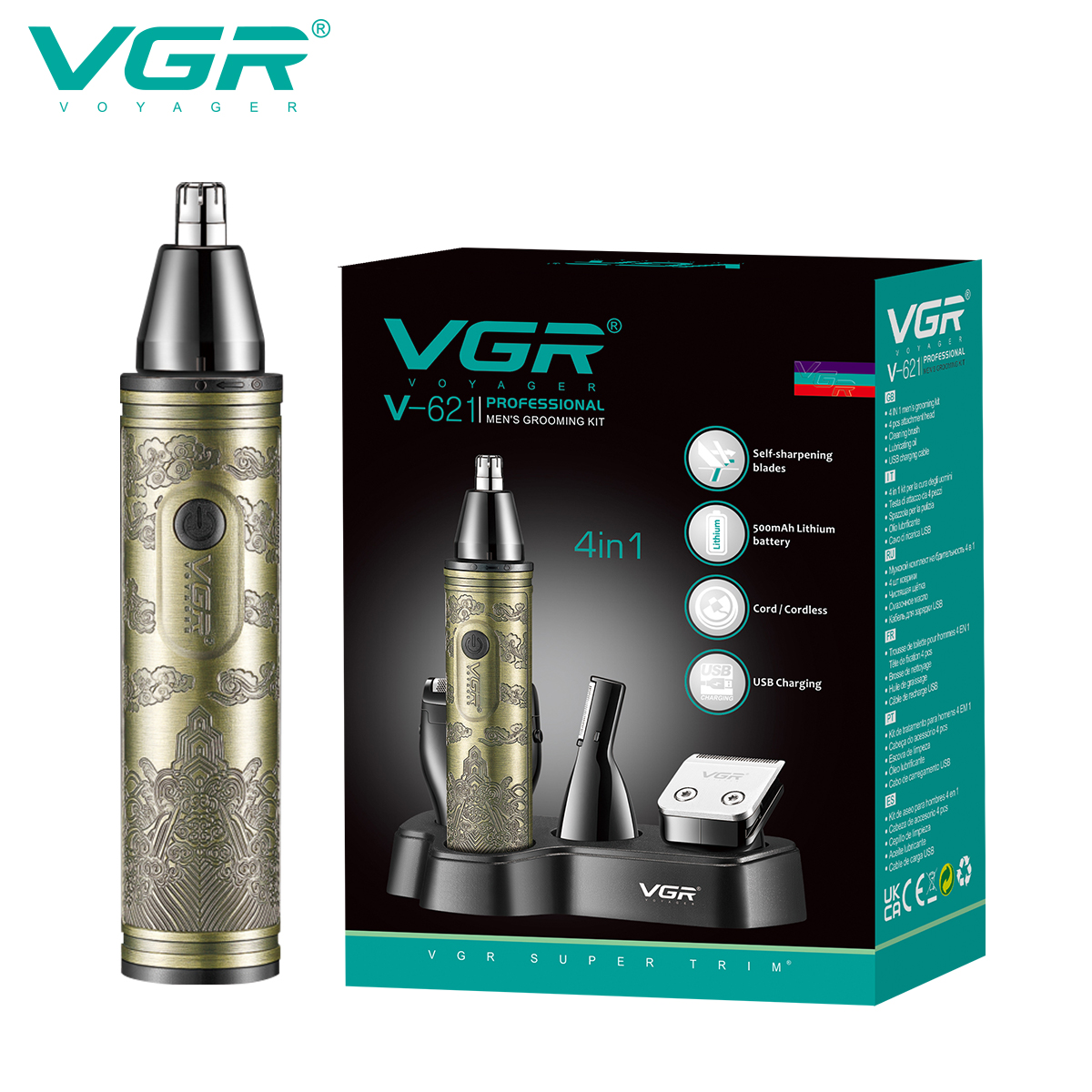 ماشین اصلاح 4 کاره وی جی آر VGR مدل V-621 3 ماشین اصلاح 4 کاره وی جی آر VGR مدل V-621