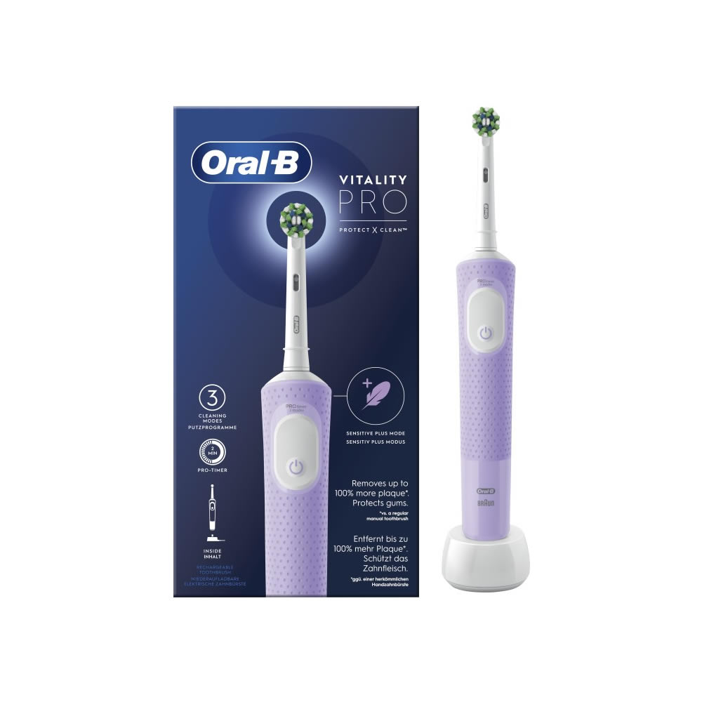 مسواک برقی اورال بی ORAL-B مدل Vitality PRO بنفش 1 مسواک برقی اورال بی ORAL-B مدل Vitality PRO بنفش