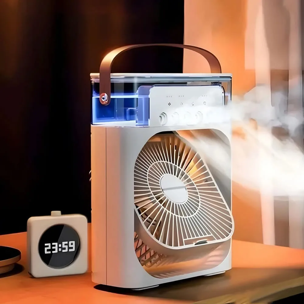 پنکه مه پاش رومیزی AIr Conditioner مدل 3 در 1 2 پنکه مه پاش رومیزی AIr Conditioner مدل 3 در 1
