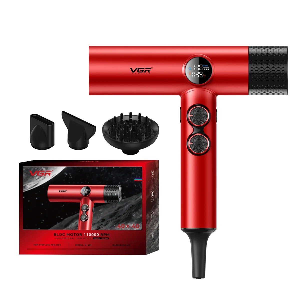 سشوار حرفه ای وی جی آر VGR مدل V-401 1 سشوار حرفه ای وی جی آر VGR مدل V-401