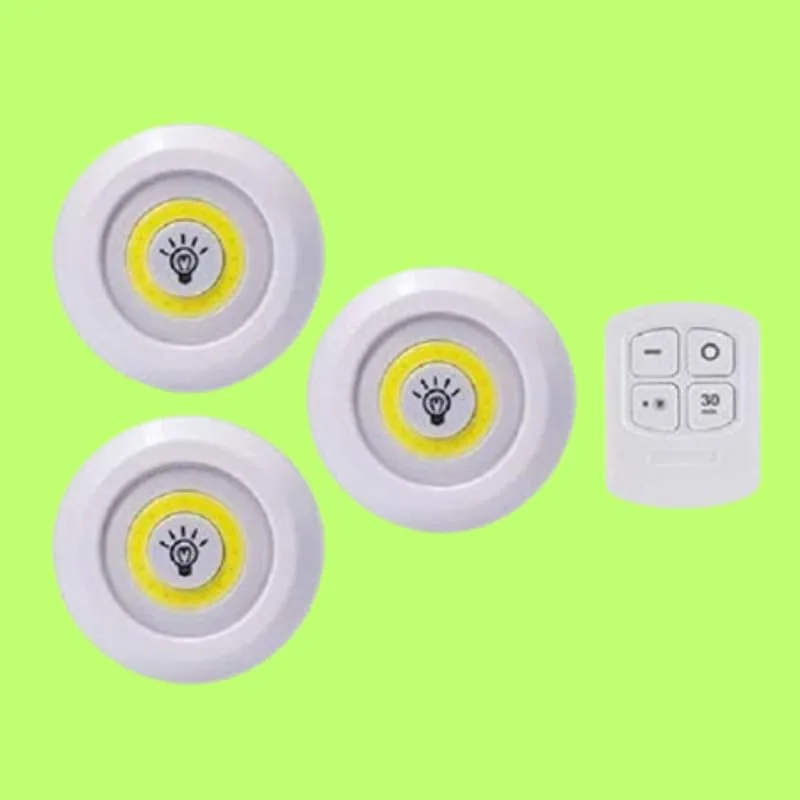 چراغ زیر کابینتی 3 عددی ریموت دار LED 4 چراغ زیر کابینتی 3 عددی ریموت دار LED