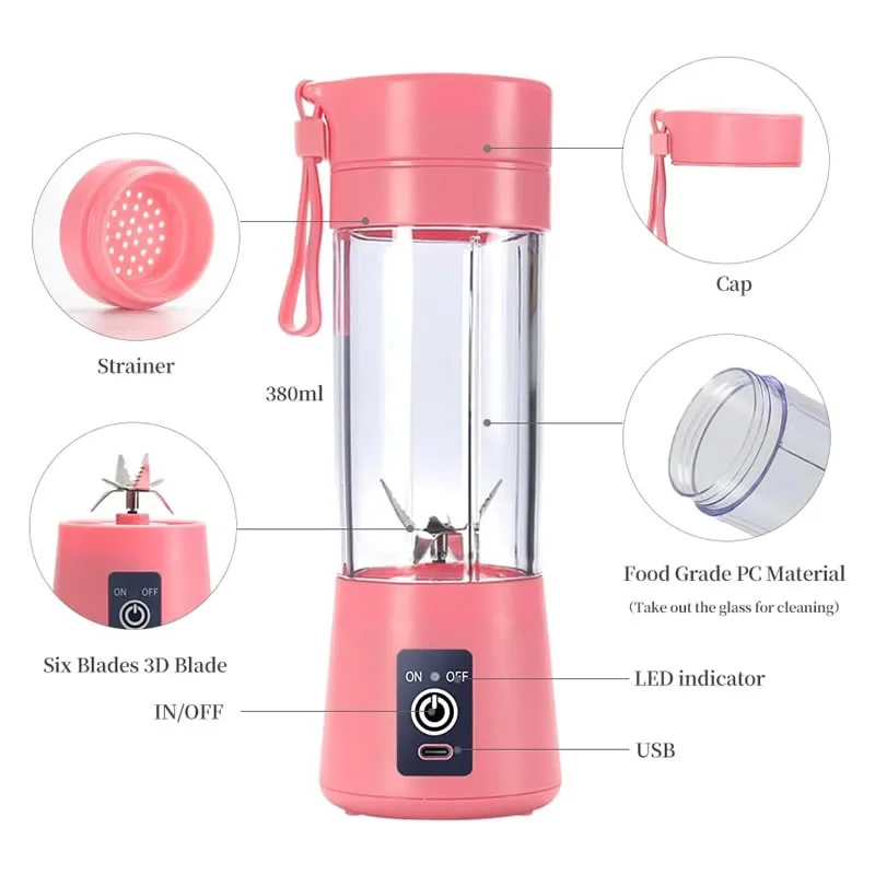 شیکر شارژی و اسموتیساز Juice Blender مدل A-801 5 شیکر شارژی و اسموتیساز Juice Blender مدل A-801